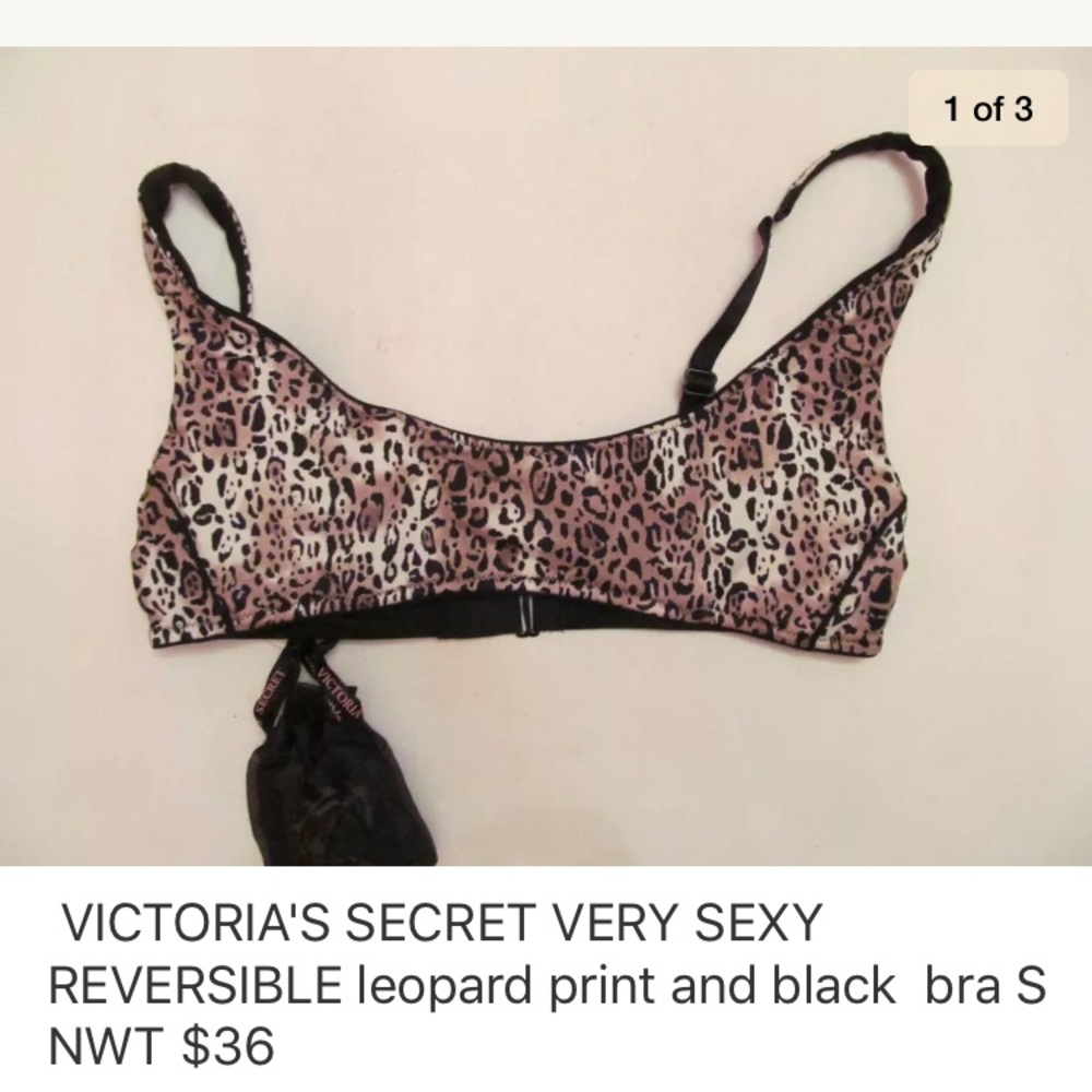 VICTORIA'S SECRET reversible leopard print bra S